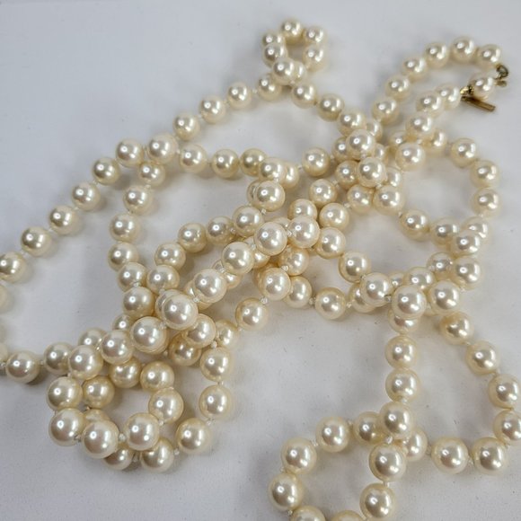 Marvela Brand Extra Long 54" Faux Pearl Necklace - Picture 2 of 5